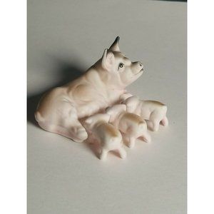 Vtg Bone China Hi Style Bridge Japan Pig Pigglet Mini Figurine Set Mom 3 Babies